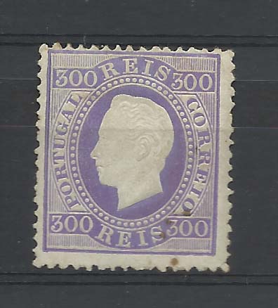 2070.jpg -     Lote:    2070      Lotes pelo Correio       Portugal        Descrição:         1870/76 &mdash; D. Luís I, fita direita. CE47, 300 reis violeta, denteado 13 &frac12;, papel liso. Selo regomado.        RG***       Valor Base:     &euro; 20,00     Valor Venda:     &euro; 20,00       