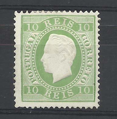 2071.jpg -     Lote:    2071      Lotes pelo Correio       Portugal        Descrição:         1879/80 &mdash; D. Luís I. Fita direita. Novas cores. CE49, 10 reis verde amarelo, papel porcelana, denteado 12 &frac12;. Valor de catálogo &euro; 224,00.        **       Valor Base:     &euro; 20,00     Valor Venda:     &euro; 22,00       