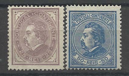2076.jpg -     Lote:    2076      Lotes pelo Correio       Portugal        Descrição:         1880/81 &mdash; D. Luís I. De perfil. CE54/55, 25 + 50 reis, denteado 12 &frac12;. Regomados.        RG***       Valor Base:     &euro; 15,00     Valor Venda:     Retirado     