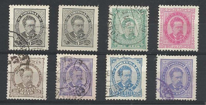 2080.jpg -     Lote:    2080      Lotes pelo Correio       Portugal        Descrição:         1884/87 &mdash; D. Luís I. De frente. Novos valores. CE60/63 + CE65. Lote a ver.        O       Valor Base:     &euro; 15,00     Valor Venda:     Retirado     