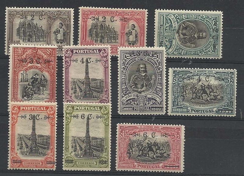 2134.jpg -     Lote:    2134      Lotes pelo Correio       Portugal        Descrição:         1926 &mdash; Independência de Portugal, com sobretaxa. CE386/95. Série completa. Valor de catálogo &euro; 62,00.        **       Valor Base:     &euro; 6,00     Valor Venda:     &euro; 14,00       