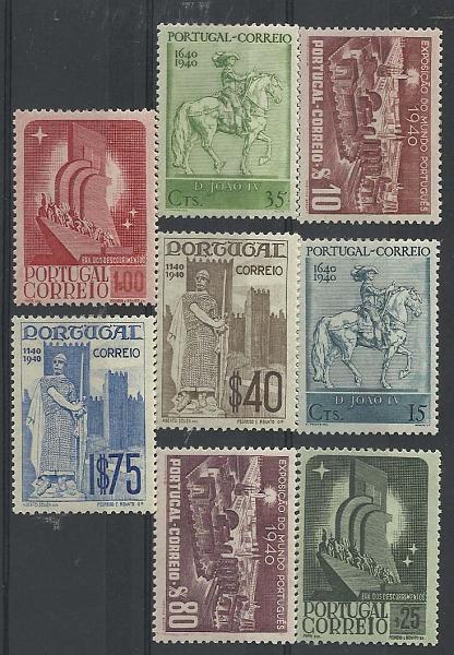 2158.jpg -     Lote:    2158      Lotes pelo Correio       Portugal        Descrição:         1940 &mdash; Centenários da Fundação e da Restauração de Portugal. CE591/98. Série completa. Valor de catálogo &euro; 54,60.        **       Valor Base:     &euro; 6,00     Valor Venda:     &euro; 6,00       