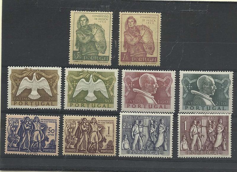 2190.jpg -     Lote:    2190      Lotes pelo Correio       Portugal        Descrição:         1951 &mdash; Congresso Nacional da Pesca + Encerramento Ano Santo + Povoamento da Ilha Terceira + Aniversário da revolução nacional. CE73&frac14;0. As quatro séries completas. Valor de catálogo &euro; 68,95.        **       Valor Base:     &euro; 7,00     Valor Venda:     &euro; 10,00       