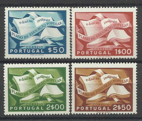 2200.jpg -     Lote:    2200      Lotes pelo Correio       Portugal        Descrição:         1954 &mdash; Campanha de Educação Popular. CE796/99. Série completa. Valor de catálogo &euro; 128,00.        ***       Valor Base:     &euro; 12,00     Valor Venda:     &euro; 16,00       
