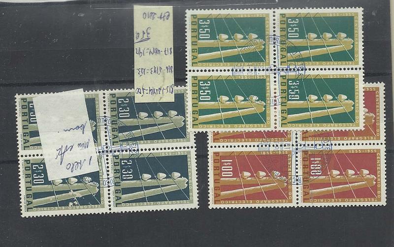 2203.jpg -     Lote:    2203      Lotes pelo Correio       Portugal        Descrição:      Portugal.   Conjunto com 6 séries completas em quadras, obliteradas com carimbos de 1.º dia de circulação: CE815/817, 835/38, 839/40, 849/50, 120&frac12;03 e 1204/5.        O       Valor Base:     &euro; 8,00     Valor Venda:     &euro; 8,00       