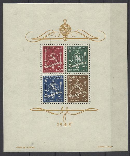 2254.jpg -     Lote:    2254      Lotes pelo Correio       Portugal        Descrição:         1944 &mdash; Centenário da Escola Naval. CE BLC9. Muito leve charneira. Valor de catálogo &euro; 50,50.        BLC**       Valor Base:     &euro; 6,00     Valor Venda:     &euro; 9,00       