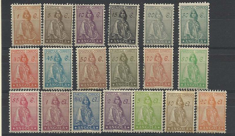 2292.jpg -     Lote:    2292      Lotes pelo Correio       Angola       Descrição:         1932 &mdash; Ceres. Novo tipo. CE228/246. Série completa com pontos de óxido no verso de alguns selos. Lote a ver.        **       Valor Base:     &euro; 15,00     Valor Venda:     &euro; 15,00       