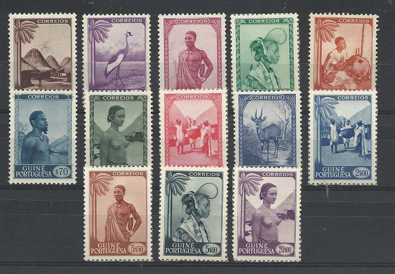 2308.jpg -     Lote:    2308      Lotes pelo Correio       Guiné       Descrição:         1948 &mdash; Motivos da Guiné. CE248/260. Série completa. Selos com papel seda colado no verso. Lote a ver.         **       Valor Base:     &euro; 15,00     Valor Venda:     Retirado     