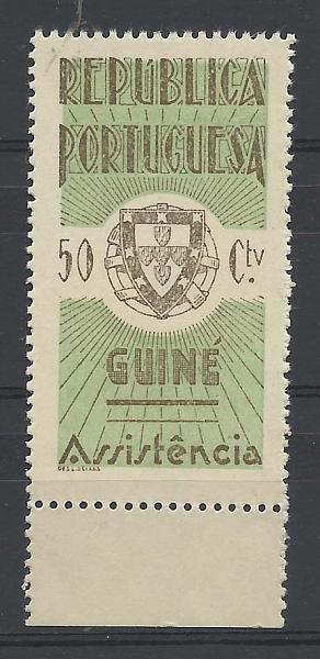 2309.jpg -     Lote:    2309      Lotes pelo Correio       Guiné       Descrição:         1938 &mdash; Assistência. CE IP10, 50c verde e castanho. Valor de catálogo &euro; 18,00.        *       Valor Base:     &euro; 4,00     Valor Venda:     &euro; 8,00       