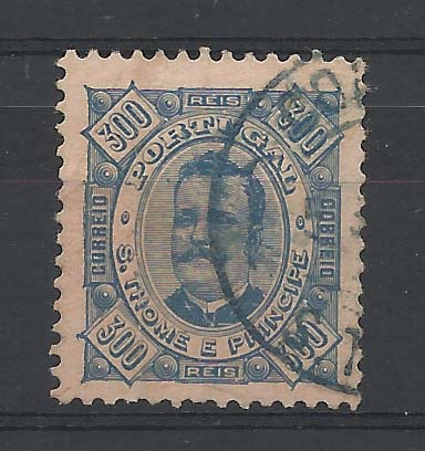 2348.jpg -     Lote:    2348      Lotes pelo Correio       São Tomé e Príncipe       Descrição:         1892/95 &mdash; D. Carlos I, tipo Diogo Neto. CE42, 300 reis, denteado 11 &frac12;. Valor de catálogo &euro; 16,00.        O       Valor Base:     &euro; 4,00     Valor Venda:     Retirado     