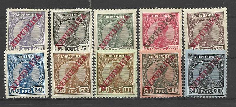 2350.jpg -     Lote:    2350      Lotes pelo Correio       São Tomé e Príncipe       Descrição:         1912 &mdash; D. Manuel II, com sobrecarga REPUBLICA. CE111/120. Valor de catálogo &euro; 20,00.        **       Valor Base:     &euro; 5,00     Valor Venda:     &euro; 14,00       