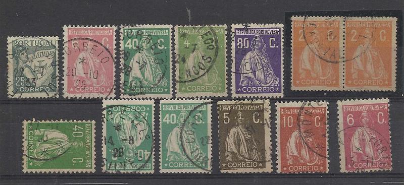2384.jpg -     Lote:    2384      Lotes pelo Correio       Portugal        Descrição:         Carimbos tipo francês. Lote de 11 selos + 1 par, a grande maioria da emissão Ceres obliterados com carimbos tipo francês: Lote a ver.        Lote       Valor Base:     &euro; 6,00     Valor Venda:     &euro; 11,00       