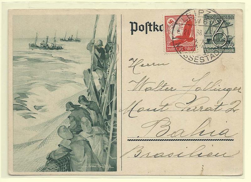 2449.jpg -     Lote:    2449      Lotes pelo Correio              Descrição:      Alemanha (Reich).   1943 &mdash; Inteiro postal de 6pf com selo adicional de 10pf (águia e suástica SC C47.        Carta       Valor Base:     &euro; 15,00     Valor Venda:     Retirado     