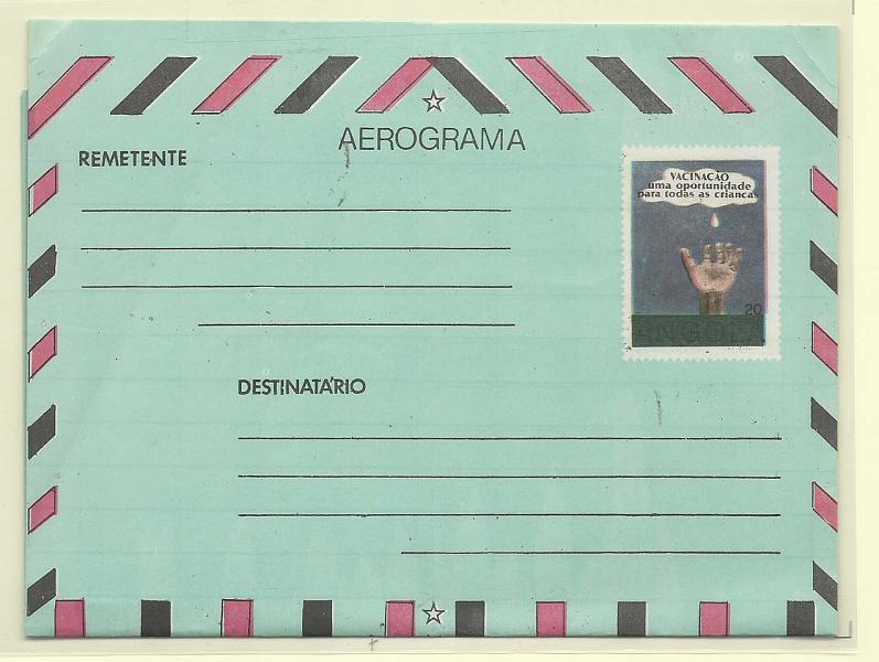 2457.jpg -     Lote:    2457      Lotes pelo Correio              Descrição:      Angola. Palops.   Vacinação, uma oportunidade. Aerograma de 20k. Novo.        ARG       Valor Base:     &euro; 5,00     Valor Venda:     &euro; 5,00       