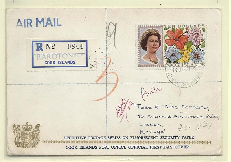 2465.jpg -     Lote:    2465      Lotes pelo Correio              Descrição:      Cook Islands.   Sobrescrito circulado registado, comemorativo da segurança pelo fósforo.        Carta       Valor Base:     &euro; 20,00     Valor Venda:     Retirado     
