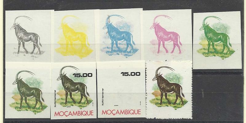 2513.jpg -     Lote:    2513      Lotes pelo Correio              Descrição:      Moçambique * Palops.   ???? Fauna. 5.00M. Conjunto de 8 provas progressivas.        PRV       Valor Base:     &euro; 18,00     Valor Venda:     Retirado     