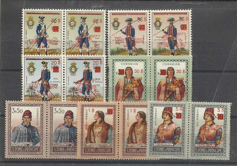 2542.jpg -     Lote:    2542      Lotes pelo Correio              Descrição:      S. Tomé e Príncipe * Palops.   1977 &mdash; Centenário da UPU. Série completa (pares) com a sobrecarga vermelha. Valor de catálogo &euro;210,00.        ***       Valor Base:     &euro; 25,00     Valor Venda:     &euro; 55,00       