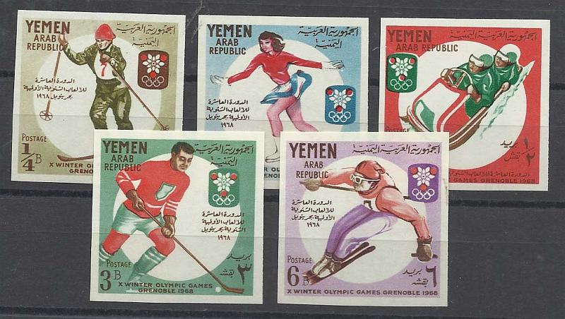 2562.jpg -     Lote:    2562      Lotes pelo Correio              Descrição:      Yemen.   1968 &mdash; Jogos Olímpicos de Grenoble. Série completa não denteada.        ***       Valor Base:     &euro; 10,00     Valor Venda:     Retirado     