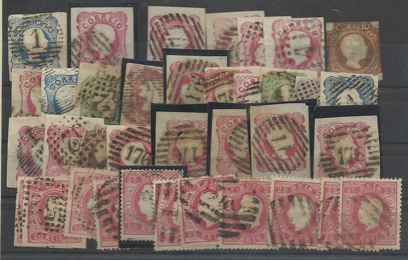 2566.jpg -     Lote:    2566      Lotes pelo Correio              Descrição:         Portugal. Lote com dezenas de selos de D. Pedro V e D. Luís com carimbos de barras diversos. Todos os estados. Lote a ver.        Lote       Valor Base:     &euro; 10,00     Valor Venda:     &euro; 18,00       