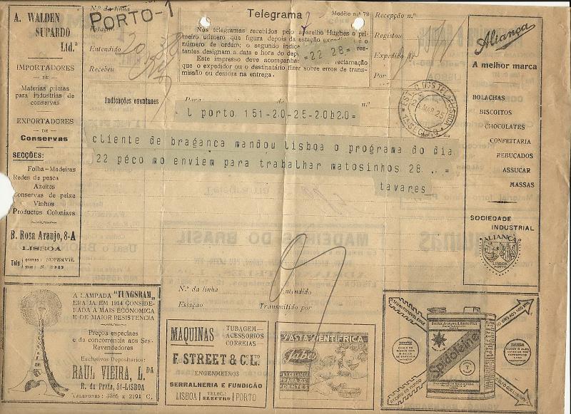 2580.jpg -     Lote:    2580      Lotes pelo Correio              Descrição:         Portugal. Álbum com telegramas portugueses. Lote a ver.        Lote       Valor Base:     &euro; 15,00     Valor Venda:     &euro; 15,00       
