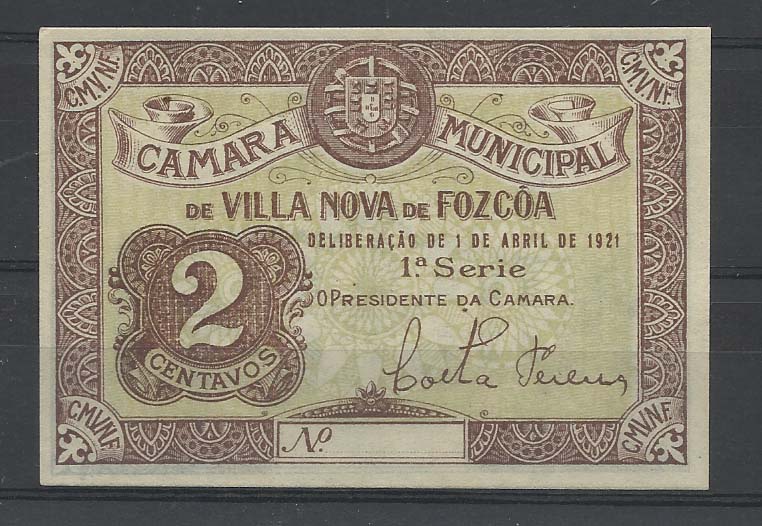 2670.jpg -     Lote:    2670      Lotes pelo Correio              Descrição:         Vila Nova de Fozcôa, Câmara Municipal. 2c, castanha s/ verde. MA2437. Nova.        CDL       Valor Base:     &euro; 5,00     Valor Venda:     &euro; 5,00       