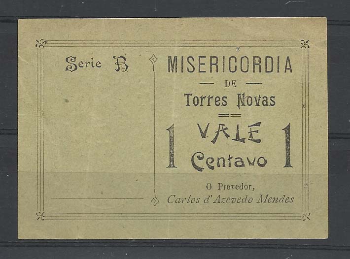 2676.jpg -     Lote:    2676      Lotes pelo Correio              Descrição:         Torres Novas, Misericórdia. 1c preto s/ verde. MA2316. Bela e escassa.        CDL       Valor Base:     &euro; 8,00     Valor Venda:     &euro; 10,00       