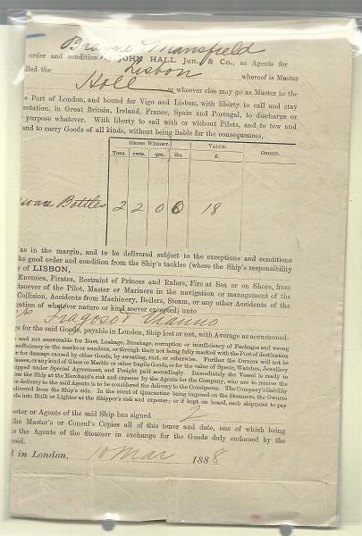 2679.jpg -     Lote:    2679      Lotes pelo Correio              Descrição:         1888 &mdash; Conhecimento de embarque emitido em 10.03.1888 a favor de E. Pinto Bastos &C.º.        DOC       Valor Base:     &euro; 4,00     Valor Venda:     Retirado     