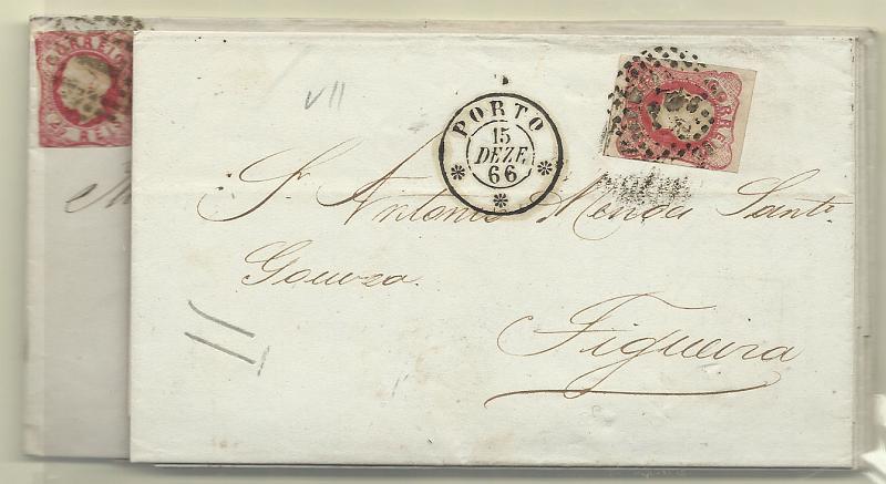 0119.jpg -     Lote:    119            Portugal       Descrição:         1862/64 &mdash; D. Luís I. CE16, 25 reis carmim. Lote com 7 cartas com os cunhos de I a VII. Lote a ver.        Carta       Valor Base:     &euro; 25,00     Valor Venda:     Retirado     