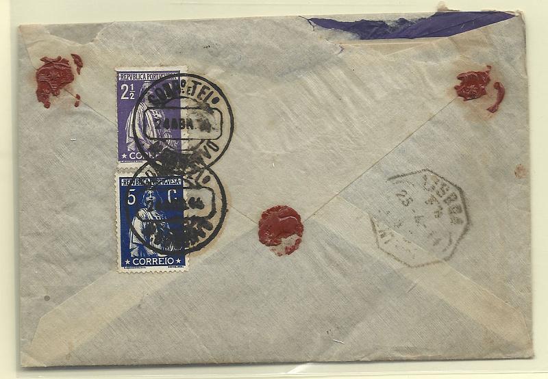 0156.jpg -     Lote:    156            Portugal       Descrição:         1912 &mdash; Ceres. Sobrescrito circulado registado de Miranda do Corvo (24.05.14) para Lisboa (25.04.14) com dois selos de 2 &frac12; c CE211, denteado 15x14, papel porcelana.        Carta       Valor Base:     &euro; 10,00     Valor Venda:     Retirado     