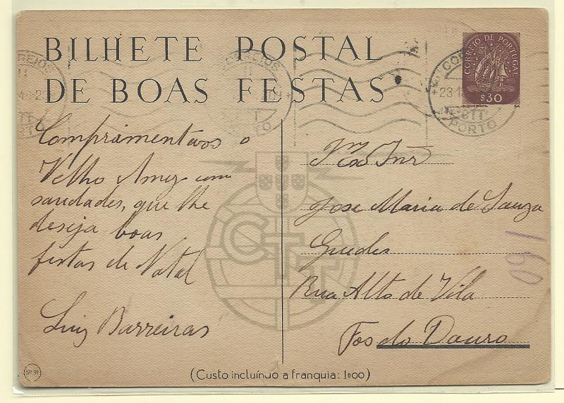 0403.jpg -     Lote:    403            Portugal       Descrição:         1939 &mdash; Boas Festas. Tudo pela Nação. OM89, $25 azul. Lote de 3 inteiros com os n.ºs 24, 25 e 26. Todos circulados.        IC       Valor Base:     &euro; 16,00     Valor Venda:     &euro; 16,00       