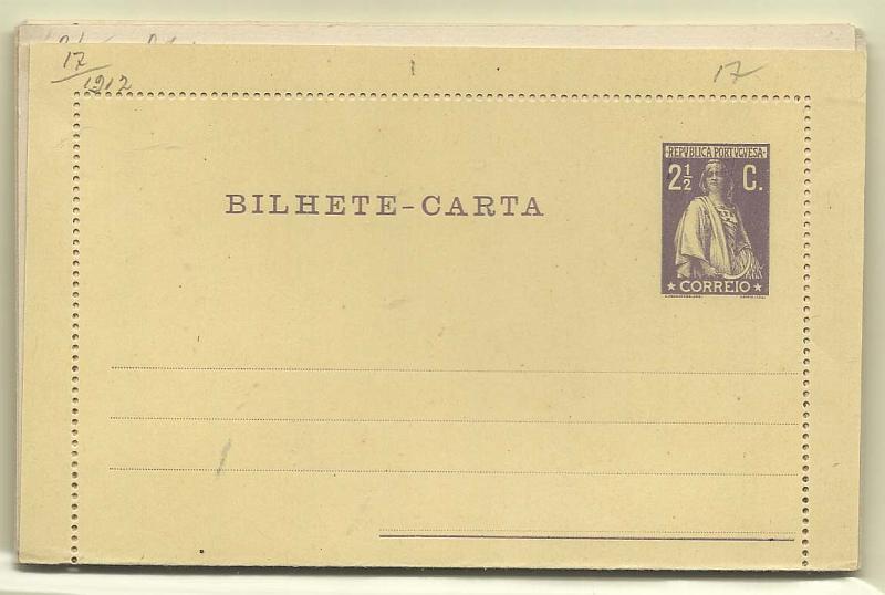 0420.jpg -     Lote:    420            Portugal       Descrição:         1912 &mdash; Ceres. Bilhetes-Cartas. OM17/21. Lote com 7 bilhetes-cartas muito bem conservados. Duas repetições.        IN       Valor Base:     &euro; 8,00     Valor Venda:     &euro; 8,00       