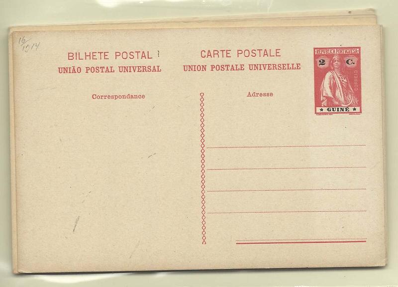 0448.jpg -     Lote:    448            Guiné       Descrição:         1914 &mdash; Ceres. Lote composto por 4 bilhetes-postais + 3 bilhetes cartas. OM15, 16, 17, 18 + OM10, 11 e 12. Bem conservados. Lote a ver.        IN       Valor Base:     &euro; 10,00     Valor Venda:     Retirado     