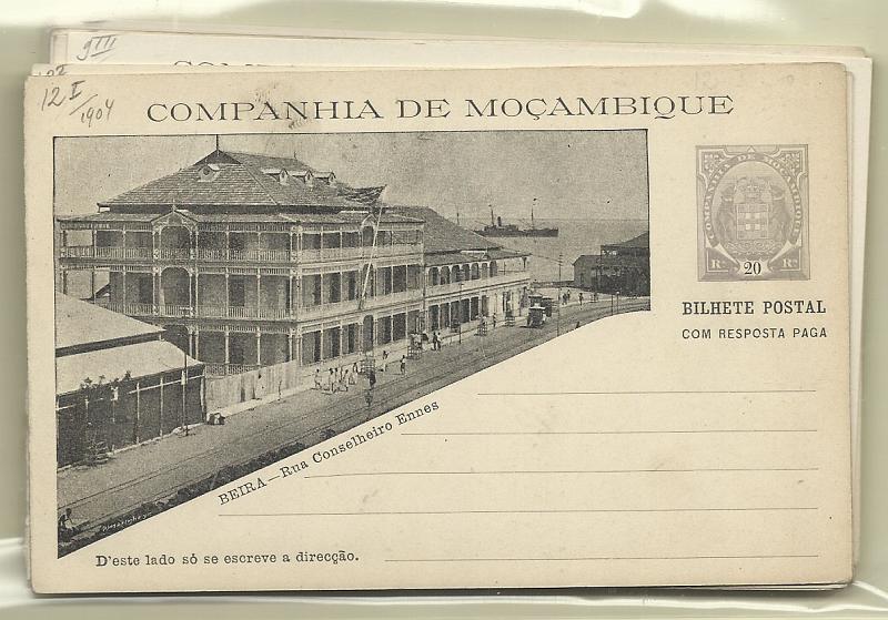 0502.jpg -     Lote:    502            Companhia de Moçambique       Descrição:         1904 &mdash; Selo tipo Elefantes com gravuras de Carvalho e Silva. OM 9/12. Lote composto pelos inteiros 9B, 9D, 9I, 10ª, 10B, 10D, 10I, 11B, 11C, 12B e 12C + OM21B. Muito bem conservados        IN       Valor Base:     &euro; 15,00     Valor Venda:     &euro; 15,00       