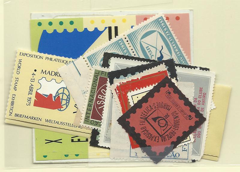 0631.jpg -     Lote:    631            Vinhetas       Descrição:         Vinhetas. Lote com 26 vinhetas de exposições filatélicas nacionais e internacionais. Lote a ver.        Lote       Valor Base:     &euro; 6,00     Valor Venda:     Retirado     