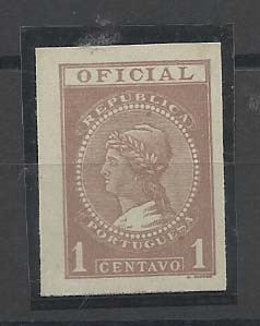 0771.jpg -     Lote:    771            Portugal       Descrição:         1918 &mdash; Serviço Oficial. Tipo aprovado. Com indicação de centavos. 1c castanho. Prova não denteada. OM17.        PRV       Valor Base:     &euro; 10,00     Valor Venda:     Retirado     