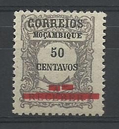 0861.jpg -     Lote:    861            Moçambique       Descrição:         1929 &mdash; Emissão Regular. Selos de Porteado com sobretaxa. CE260, 50c cinzento. Selo com dupla sobrecarga.        ***       Valor Base:     &euro; 4,00     Valor Venda:     &euro; 12,00       