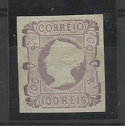 0891.jpg -     Lote:    891            Portugal       Descrição:         Reimpressão de 1863 &mdash; D. Maria II. CE4, 100 reis lilás. Valor de catálogo &euro; 400,00.        R*       Valor Base:     &euro; 40,00     Valor Venda:     &euro; 130,00       
