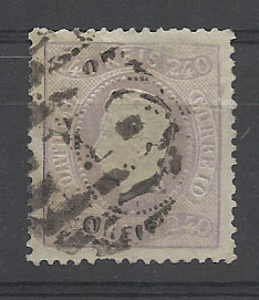 0921.jpg -     Lote:    921            Portugal       Descrição:         1867/80 &mdash; D. Luís I. Fita curva, denteados. CE35, 240 reis violeta. Valor de catálogo &euro; 868,00.        O       Valor Base:     &euro; 50,00     Valor Venda:     Retirado     