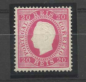 0934.jpg -     Lote:    934            Portugal       Descrição:         1884 &mdash; D. Luís I. Fita direita. Nova cor e valor. CE66, 20 reis carmim, papel porcelana, denteado 13 172. Valor de catálogo &euro; 627,00.        **       Valor Base:     &euro; 60,00     Valor Venda:     &euro; 140,00       