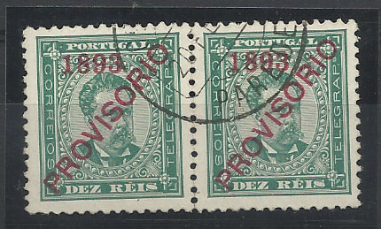 0945.jpg -     Lote:    945            Portugal       Descrição:         1892/93 &mdash; D. Luís I. Sobrecargas "PROVISORIO". Sobrecarga d. CE90, 10 reis verde. Par horizontal. Valor de catálogo &euro; 112,00.        O       Valor Base:     &euro; 16,00     Valor Venda:     &euro; 18,00       