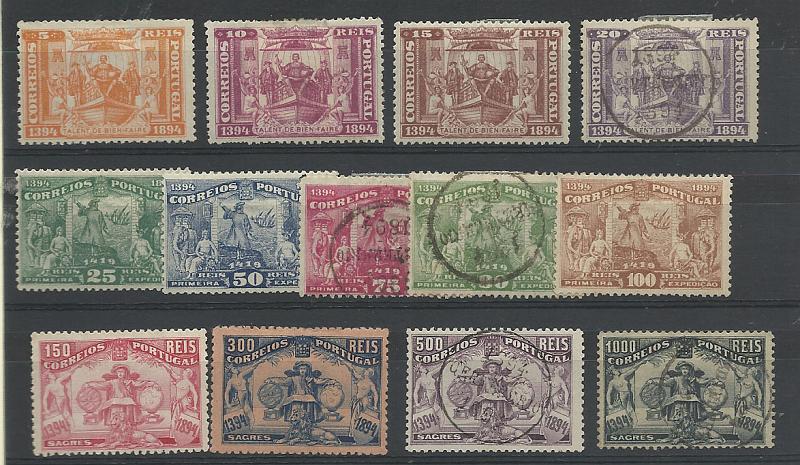 0950.jpg -     Lote:    950            Portugal       Descrição:         1894 &mdash; 5.º Centenário do nascimento do Infante D. Henrique. CE98/110. Série completa com selos novos e usados. Lote a ver.        O       Valor Base:     &euro; 75,00     Valor Venda:     &euro; 75,00       