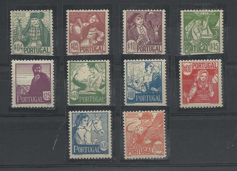 1013.jpg -     Lote:    1013            Portugal       Descrição:         1941 &mdash; Costumes portugueses * 1.ª emissão. CE607/616. Série completa. Valor de catálogo &euro; 227,00.        ***       Valor Base:     &euro; 25,00     Valor Venda:     &euro; 26,00       