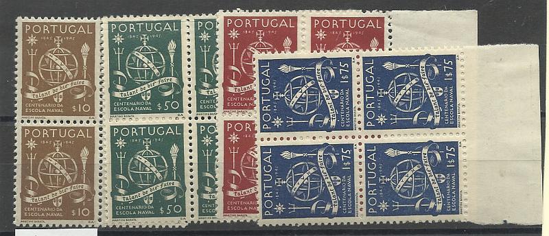 1017.jpg -     Lote:    1017            Portugal       Descrição:         1945 &mdash; 1.º Centenário da Escola Naval. CE660/663. Série completa em quadras. Valor de catálogo &euro; 80,80.        ***       Valor Base:     &euro; 18,00     Valor Venda:     Retirado     