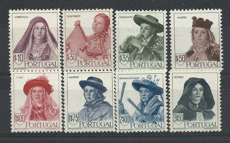 1022.jpg -     Lote:    1022            Portugal       Descrição:         1947 &mdash; Costumes portugueses * 2.ª emissão. CE677/684. Série completa. Valor de catálogo &euro; 311,00.        ***       Valor Base:     &euro; 60,00     Valor Venda:     Retirado     