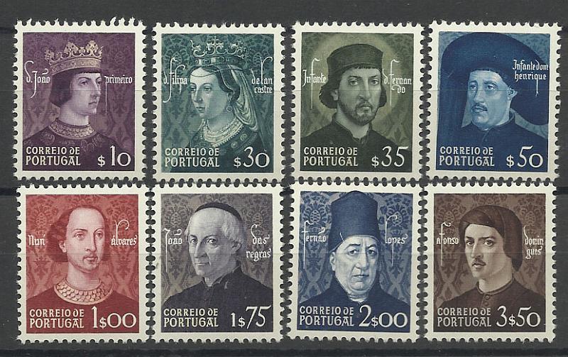1028.jpg -     Lote:    1028            Portugal       Descrição:         1949 &mdash; Dinastia Avis. CE705/712. Série completa. Valor de catálogo &euro; 218,00.        ***       Valor Base:     &euro; 16,00     Valor Venda:     &euro; 18,00       