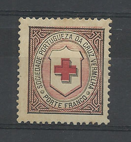 1087.jpg -     Lote:    1087            Portugal       Descrição:         1890 &mdash; Porte Franco. Cruz Vermelha Portuguesa. CE1, carmim e preto, papel espesso. Valor de catálogo &euro; 110,00.        **       Valor Base:     &euro; 15,00     Valor Venda:     Retirado     