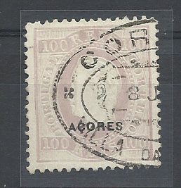 1096.jpg -     Lote:    1096            Açores       Descrição:         1882/84 &mdash; D. Luís I. Fita direita.. CE42, 100 reis lilás, denteado 12 &frac12;, papel porcelana. Valor de catálogo &euro; 70,00.        O       Valor Base:     &euro; 12,00     Valor Venda:     &euro; 28,00       
