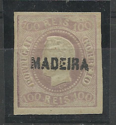 1100.jpg -     Lote:    1100            Madeira       Descrição:         1868 &mdash; D. Luís I. Fita curva, não denteados. CE4, 100 reis malva, com margens curtas. Valor de catálogo &euro; 360,00.        **       Valor Base:     &euro; 40,00     Valor Venda:     &euro; 40,00       