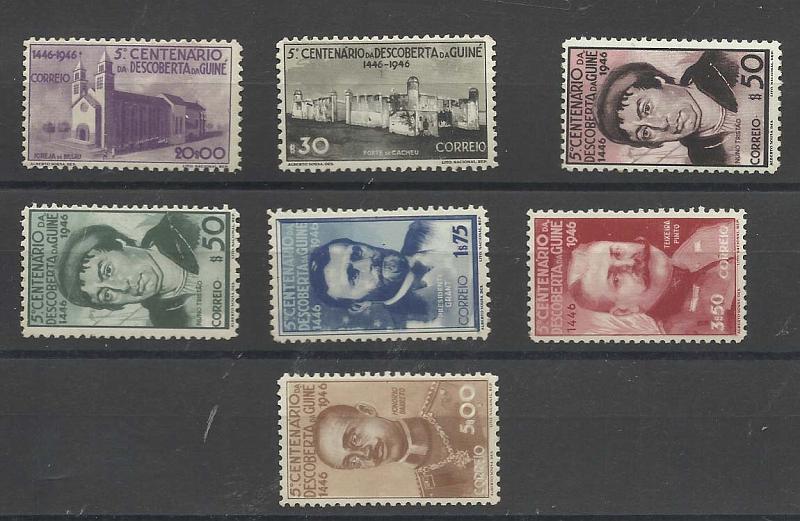 1139.jpg -     Lote:    1139            Guiné       Descrição:         1946 &mdash; 5.º Centenário do Descobrimento da Guiné. CE24&frac12;47. Série completa. Valor de catálogo &euro; 168,00.        ***       Valor Base:     &euro; 30,00     Valor Venda:     Retirado     
