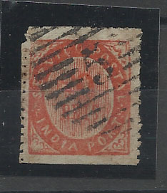 1157.jpg -     Lote:    1157            Índia       Descrição:         1873 &mdash; Nativos. Tipo IA. CE17, 20 reis laranja vermelho. Obliterado com carimbo numérico "5 &mdash; Margão". Valor de catálogo &euro; 220,00.        O       Valor Base:     &euro; 50,00     Valor Venda:     Retirado     